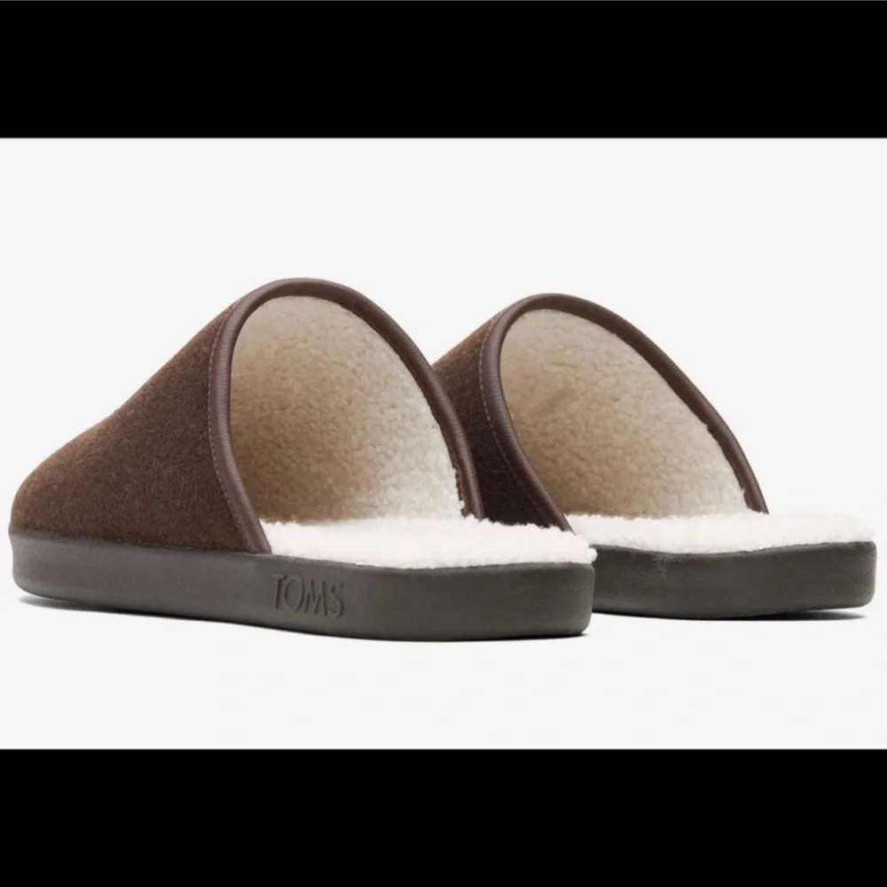 TOMS Harbor Chocolate Brown REPREVE Two Tone Felt Slipper - NWT - Size 12
